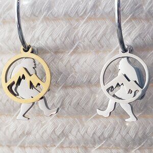 Stainless steel Hypoallergenic Sasquach/mountain hoop earrings 12mm/15mm/20mm
